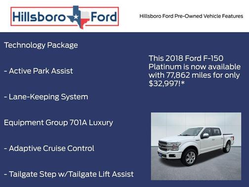 White Platinum Tri-Coat Metallic 2018 Ford F-150 Platinum