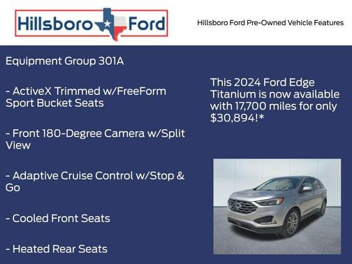 Silver Metallic 2024 Ford Edge Titanium