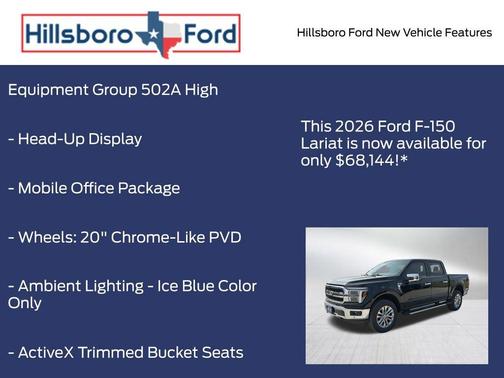 Agate Black Metallic 2026 Ford F-150 Lariat