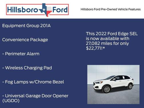 Oxford White 2022 Ford Edge SEL