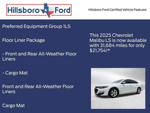 Summit White 2025 Chevrolet Malibu 1LS