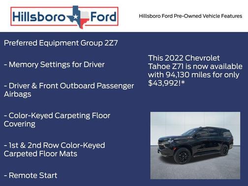 Black 2022 Chevrolet Tahoe Z71