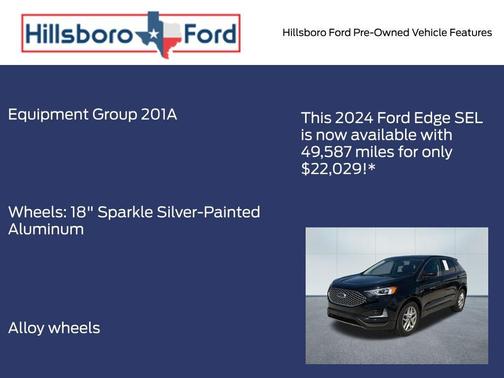 Agate Black Metallic 2024 Ford Edge SEL