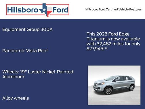 Iconic Silver Metallic 2023 Ford Edge Titanium
