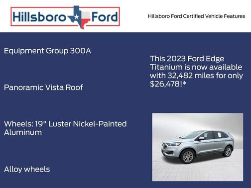 Iconic Silver Metallic 2023 Ford Edge Titanium