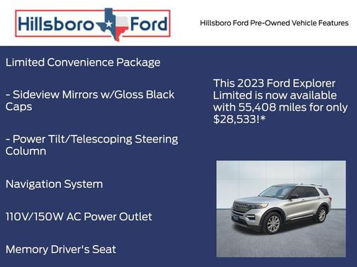 Iconic Silver Metallic 2023 Ford Explorer Limited