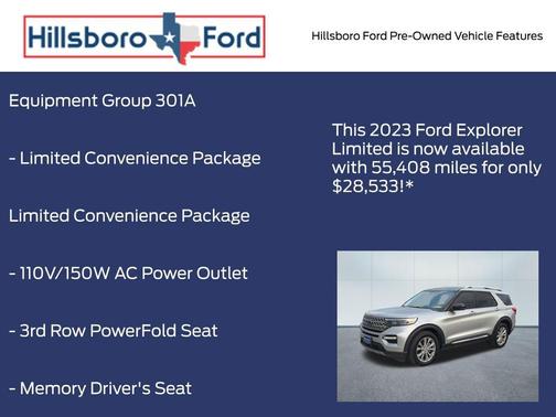 Iconic Silver Metallic 2023 Ford Explorer Limited