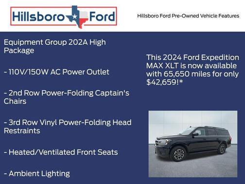 Agate Black Metallic 2024 Ford Expedition Max XLT