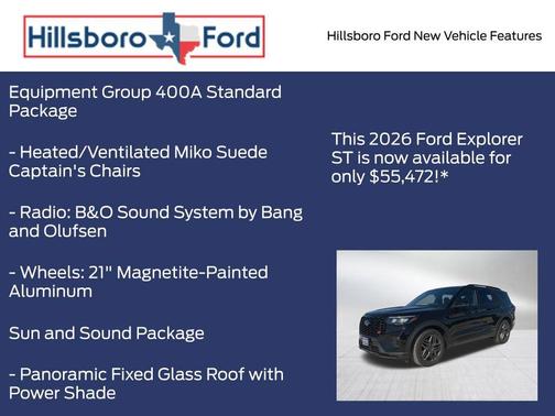Agate Black Metallic 2026 Ford Explorer ST