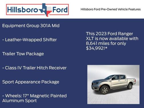 Iconic Silver Metallic 2023 Ford Ranger XLT