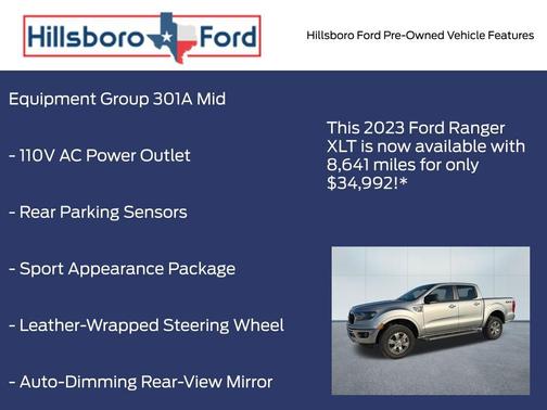 Iconic Silver Metallic 2023 Ford Ranger XLT
