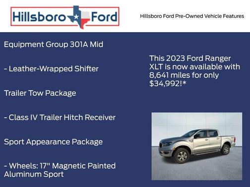 Iconic Silver Metallic 2023 Ford Ranger XLT