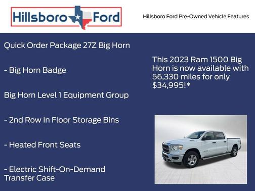 Bright White Clearcoat 2023 RAM 1500 Big Horn