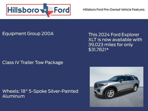 Iconic Silver Metallic 2024 Ford Explorer XLT