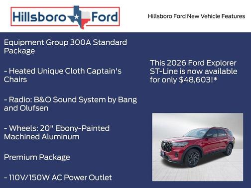 Rapid Red Metallic Tinted Clearcoat 2026 Ford Explorer ST-Line