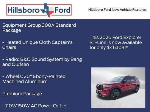 Rapid Red Metallic Tinted Clearcoat 2026 Ford Explorer ST-Line