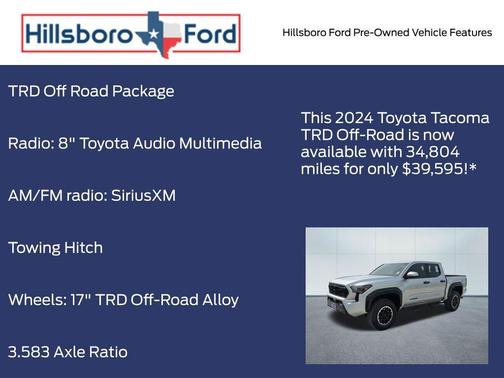 Celestial Silver Metallic 2024 Toyota Tacoma TRD Off Road