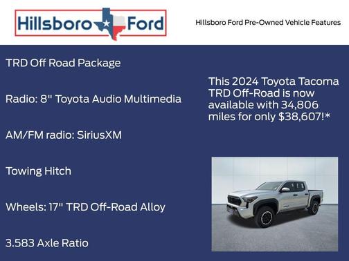 Celestial Silver Metallic 2024 Toyota Tacoma TRD Off Road