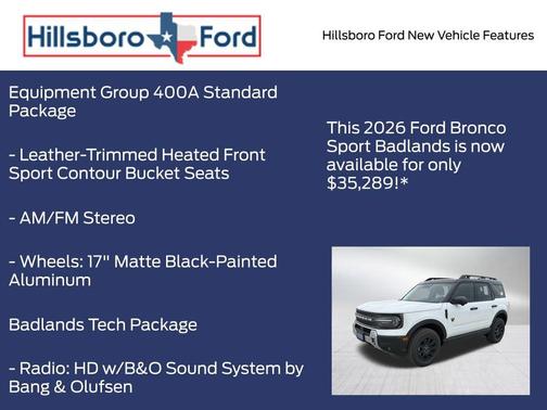 Oxford White 2026 Ford Bronco Sport Badlands