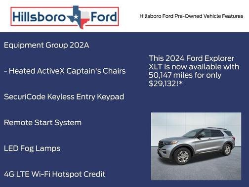 Iconic Silver Metallic 2024 Ford Explorer XLT