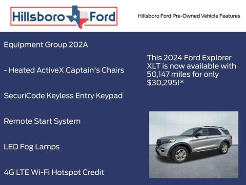 Iconic Silver Metallic 2024 Ford Explorer XLT