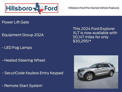 Iconic Silver Metallic 2024 Ford Explorer XLT