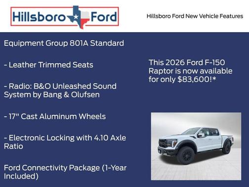 Oxford White 2026 Ford F-150 Raptor