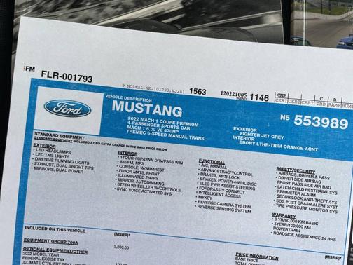 2022 Ford Mustang Mach 1