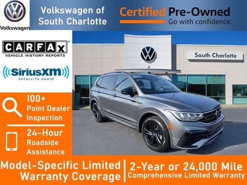 Platinum Gray Metallic 2023 Volkswagen Tiguan 2.0T SE R-Line Black
