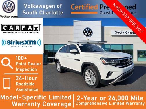 Pure White 2023 Volkswagen Atlas Cross Sport 3.6 V6 SE w/ Technology