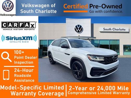 Opal White Pearl Effect 2023 Volkswagen Atlas Cross Sport 3.6 V6 SEL R-Line Black