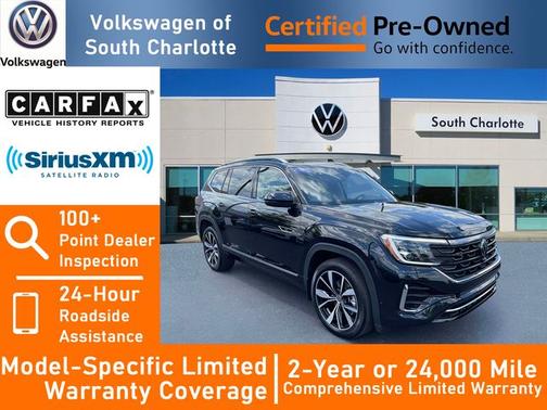 Deep Black Pearl Effect 2024 Volkswagen Atlas 2.0T SEL Premium R-Line