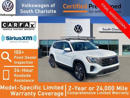 Pure White 2025 Volkswagen Atlas 2.0T SE w/ Technology