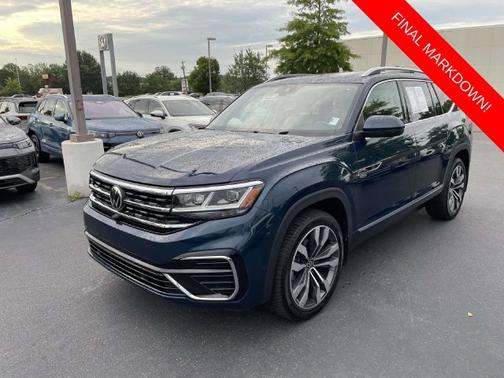 Tourmaline Blue Metallic 2021 Volkswagen Atlas 3.6 V6 SEL Premium R-Line