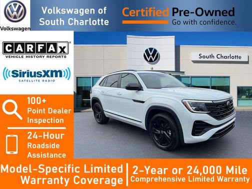 Opal White Pearl Effect 2025 Volkswagen Atlas Cross Sport 2.0T SEL R-Line Black