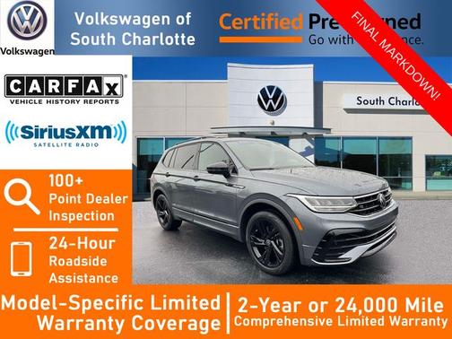 Platinum Gray Metallic 2023 Volkswagen Tiguan 2.0T SE R-Line Black