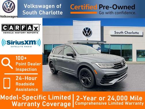 Platinum Gray Metallic 2023 Volkswagen Tiguan 2.0T SE R-Line Black