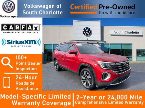 Aurora Red Metallic 2024 Volkswagen Atlas 2.0T SE w/ Technology