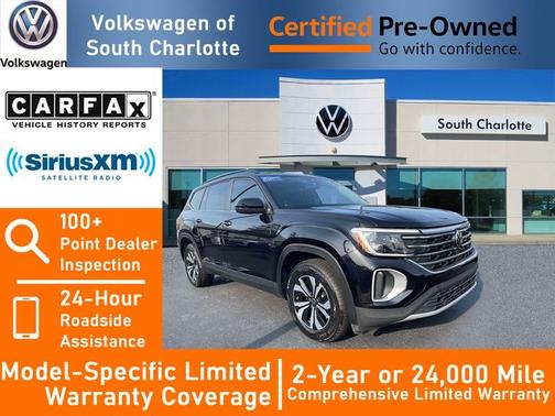 Deep Black Pearl Effect 2024 Volkswagen Atlas 2.0T SE