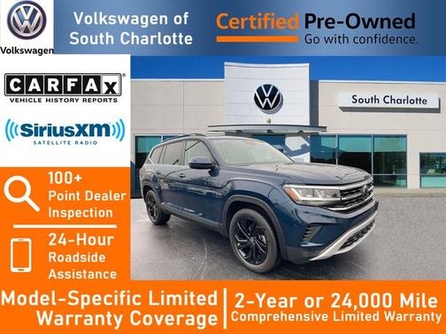 Tourmaline Blue Metallic 2023 Volkswagen Atlas 3.6 SE w/ Technology