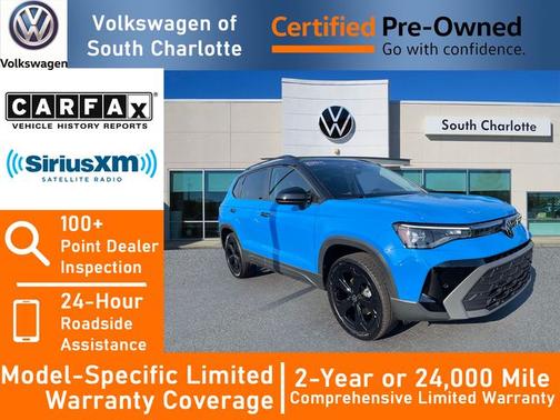 Cornflower Blue W/Black Roof 2025 Volkswagen Taos 1.5T SE Black