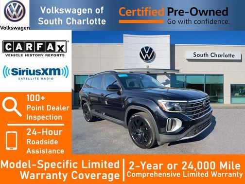 Deep Black Pearl Effect 2025 Volkswagen Atlas 2.0T SE w/ Technology