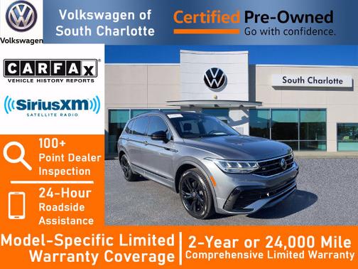 Platinum Gray Metallic 2024 Volkswagen Tiguan 2.0T SE R-Line Black