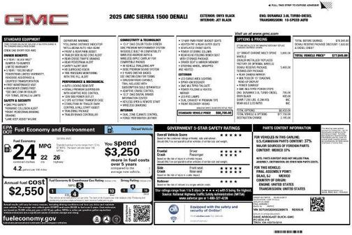 Onyx Black 2025 GMC Sierra 1500 Denali