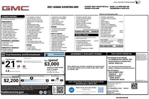 Ebony Twilight Metallic 2027 GMC Acadia ELEVATION