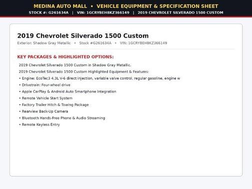 Shadow Gray Metallic 2019 Chevrolet Silverado 1500 Custom