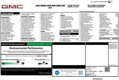 Onyx Black 2026 GMC Sierra 2500 SLT