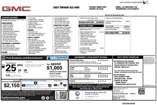 Summit White 2024 GMC Terrain SLE