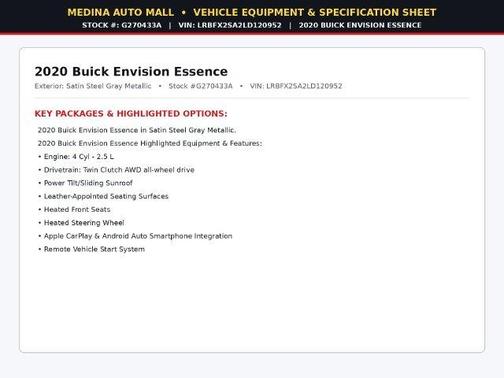 Satin Steel Gray Metallic 2020 Buick Envision Essence