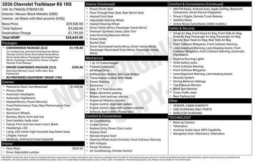 2026 Chevrolet Trailblazer RS